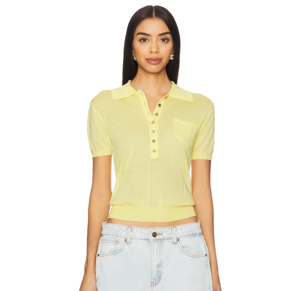 LIONESS Untamed Short Sleeve Top in Butter